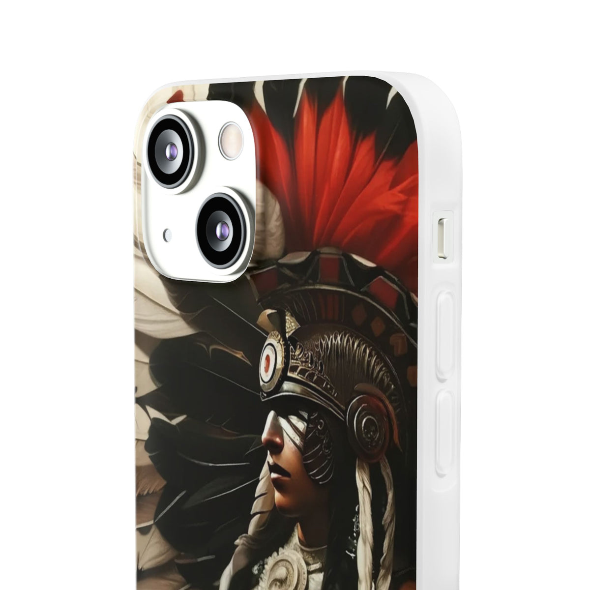 Aztec Fierce Warrior – Flexi Phone Case (iPhone & Samsung • Clear TPU • Made in USA • Personalized Option)