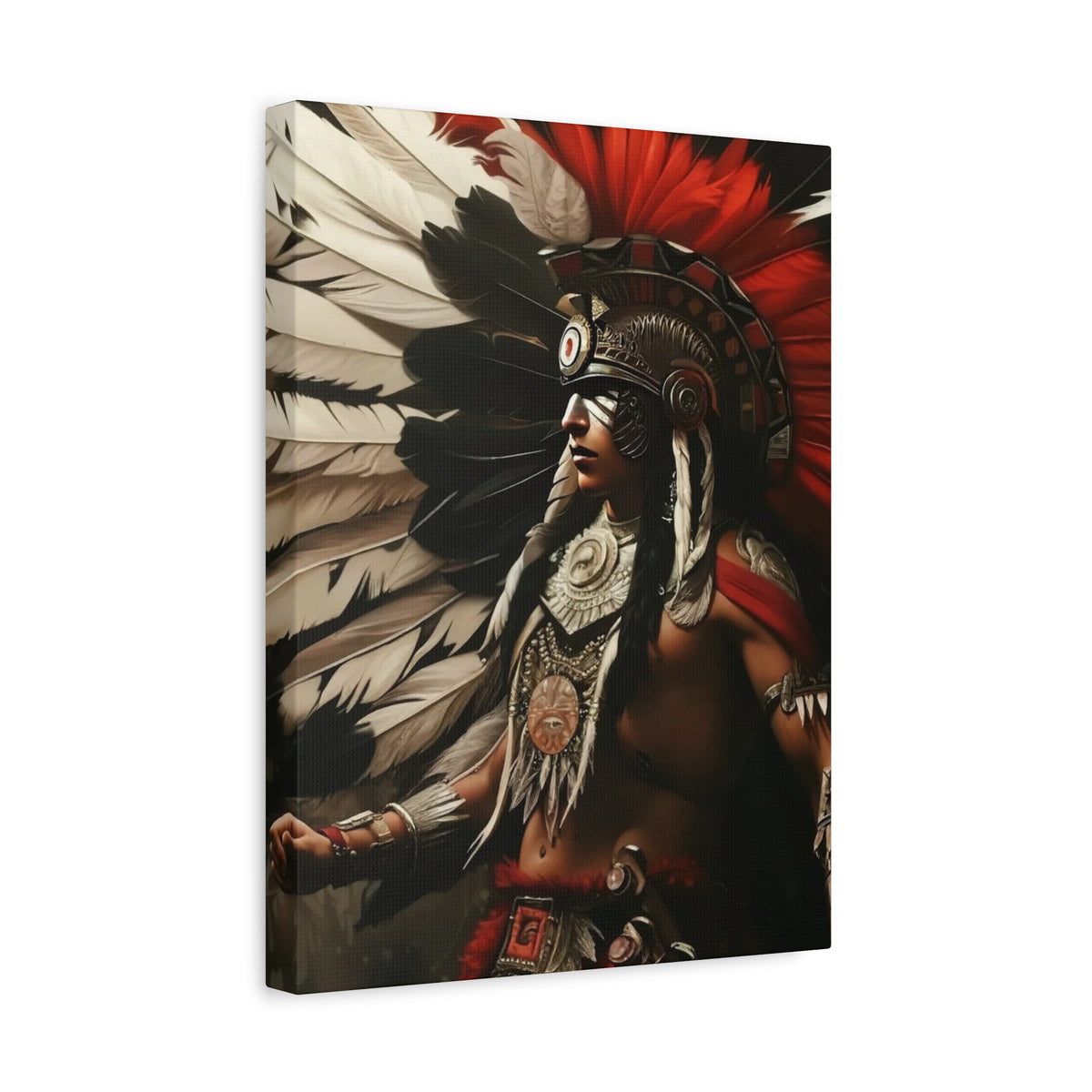 Aztec Fierce Warrior – Bold Aztec Wall Art Canvas