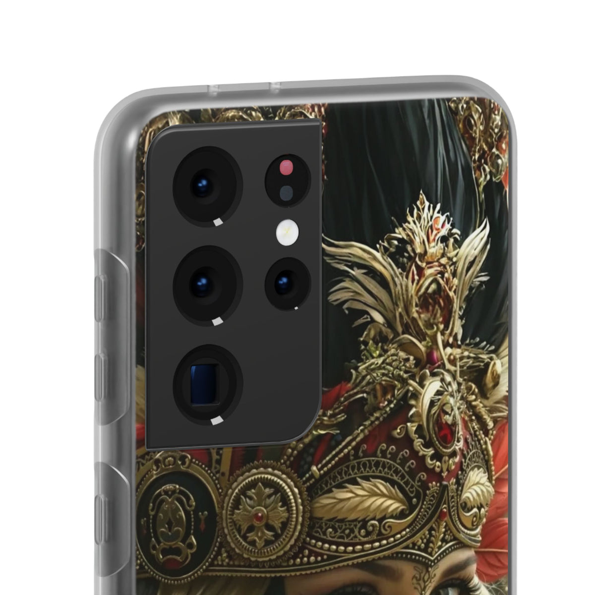 Aztec Fireheart Queen – Flexi Phone Case (iPhone & Samsung • Clear TPU • Made in USA • Personalized Option)