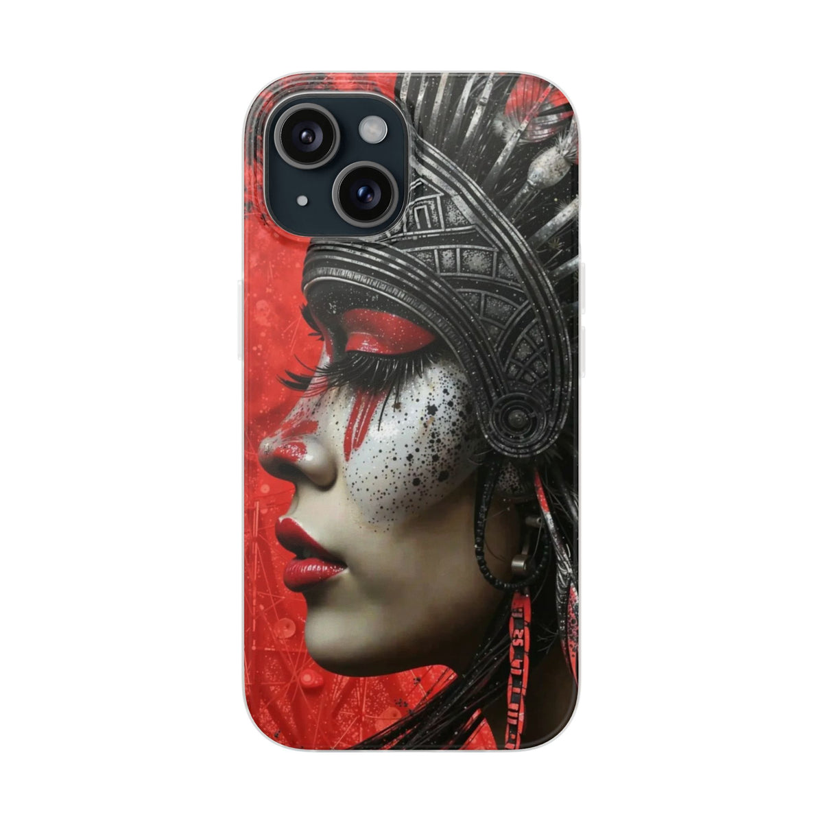 Aztec Fearless Goddess – Flexi Phone Case (iPhone & Samsung • Clear TPU • Made in USA • Personalized Option)