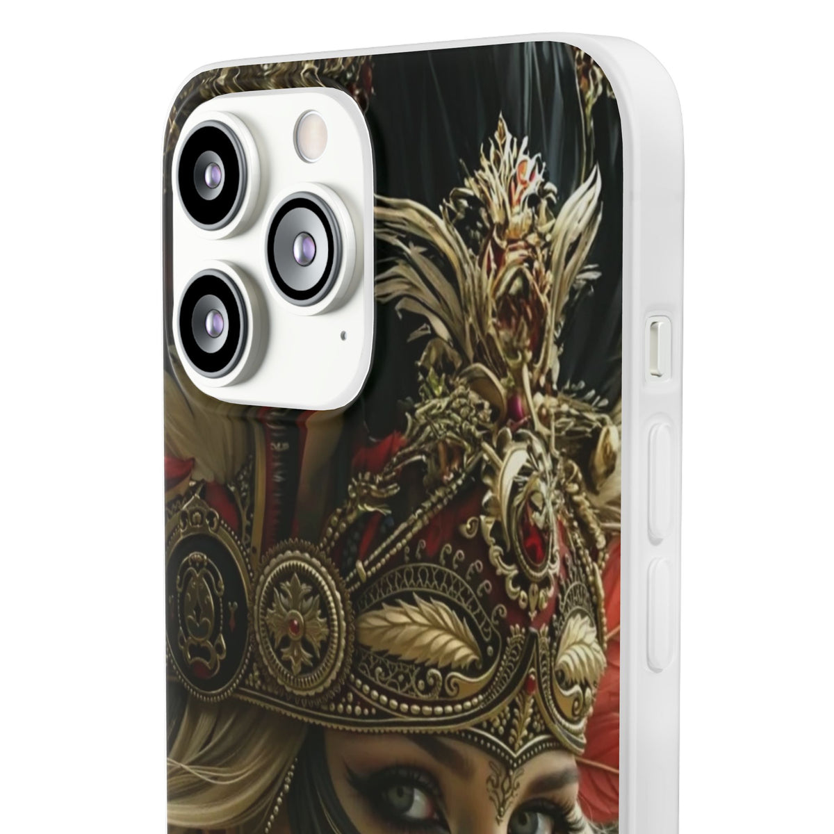 Aztec Fireheart Queen – Flexi Phone Case (iPhone & Samsung • Clear TPU • Made in USA • Personalized Option)