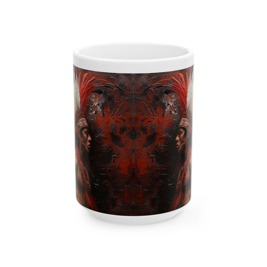 Aztec Noble Warrior – Ceramic Mug (11oz, 15oz • Dishwasher & Microwave Safe • Made in USA • Personalized Option)
