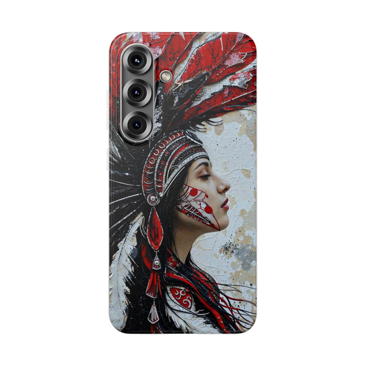 Aztec Silent Goddess – Flexi Phone Case (iPhone & Samsung • Clear TPU • Made in USA • Personalized Option)