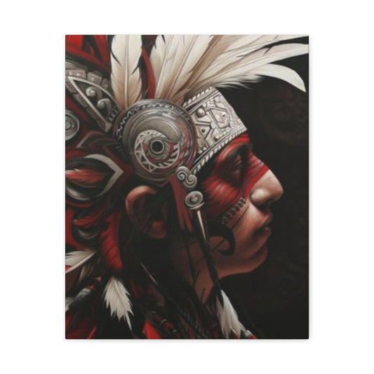Aztec Warrior King – Bold Aztec Wall Art Canvas