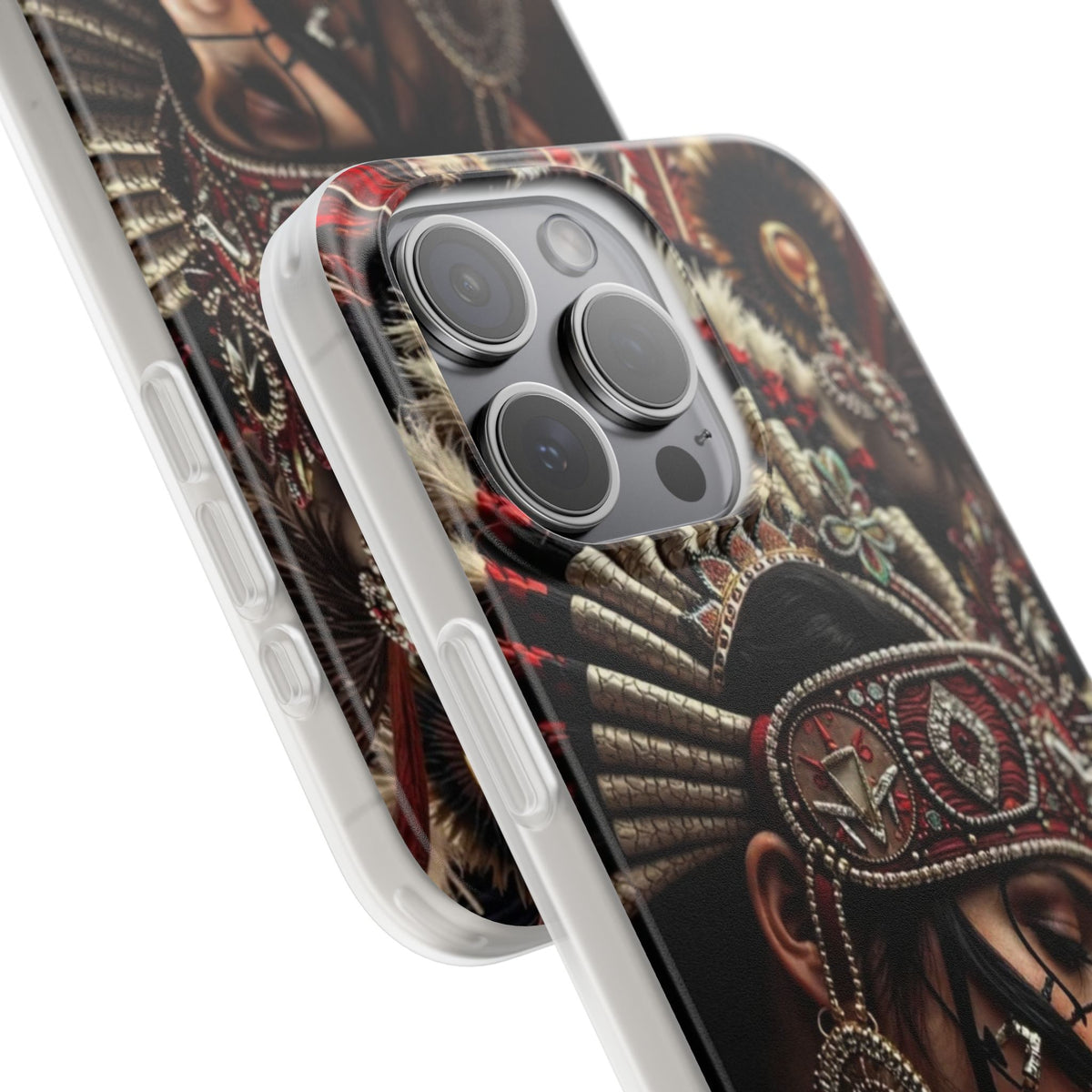 Aztec Goddess Spirit – Flexi Phone Case (iPhone & Samsung • Clear TPU • Made in USA • Personalized Option)