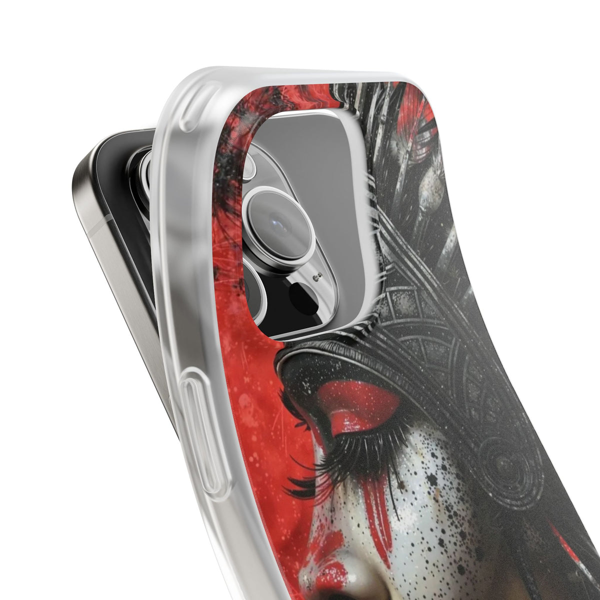 Aztec Fearless Goddess – Flexi Phone Case (iPhone & Samsung • Clear TPU • Made in USA • Personalized Option)