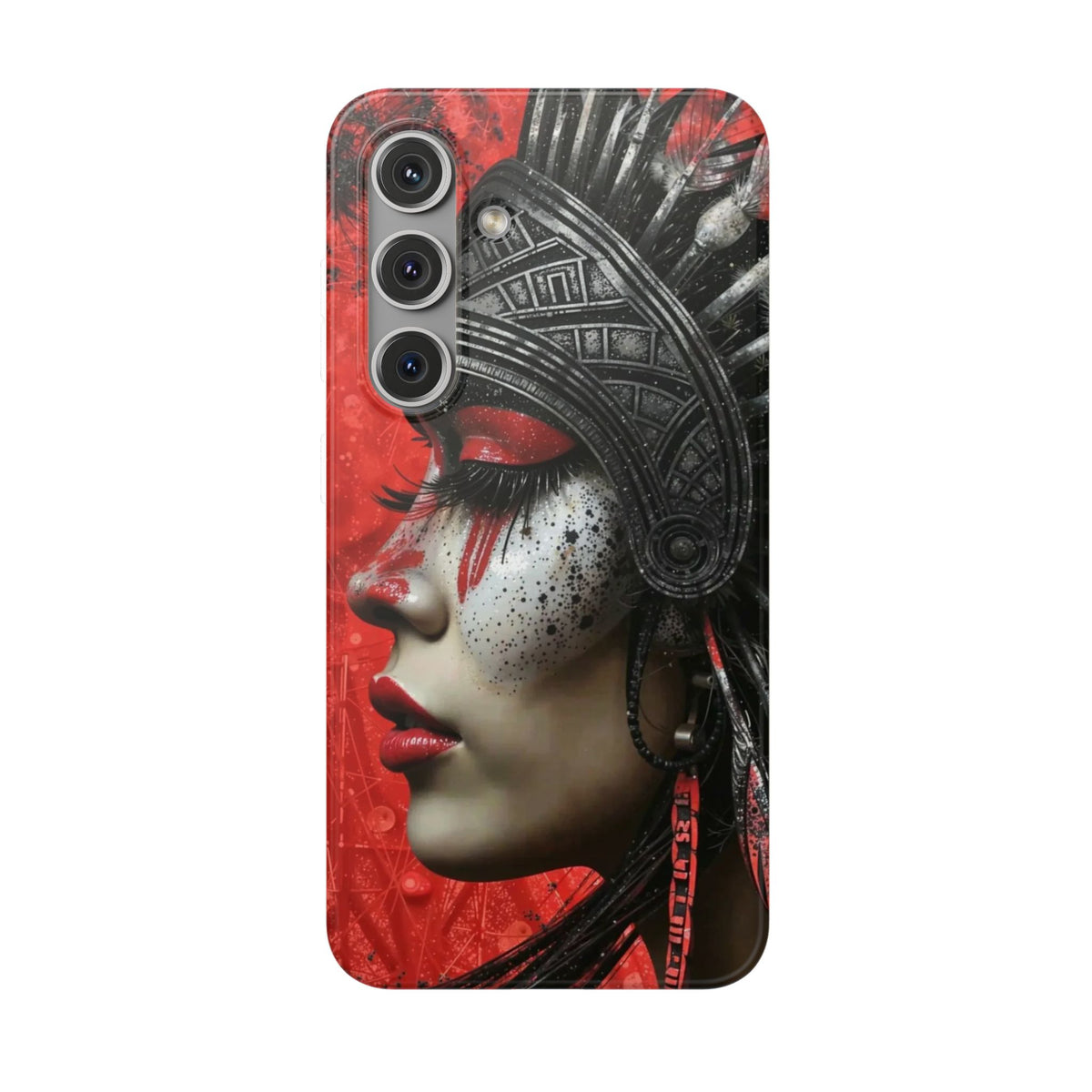 Aztec Fearless Goddess – Flexi Phone Case (iPhone & Samsung • Clear TPU • Made in USA • Personalized Option)