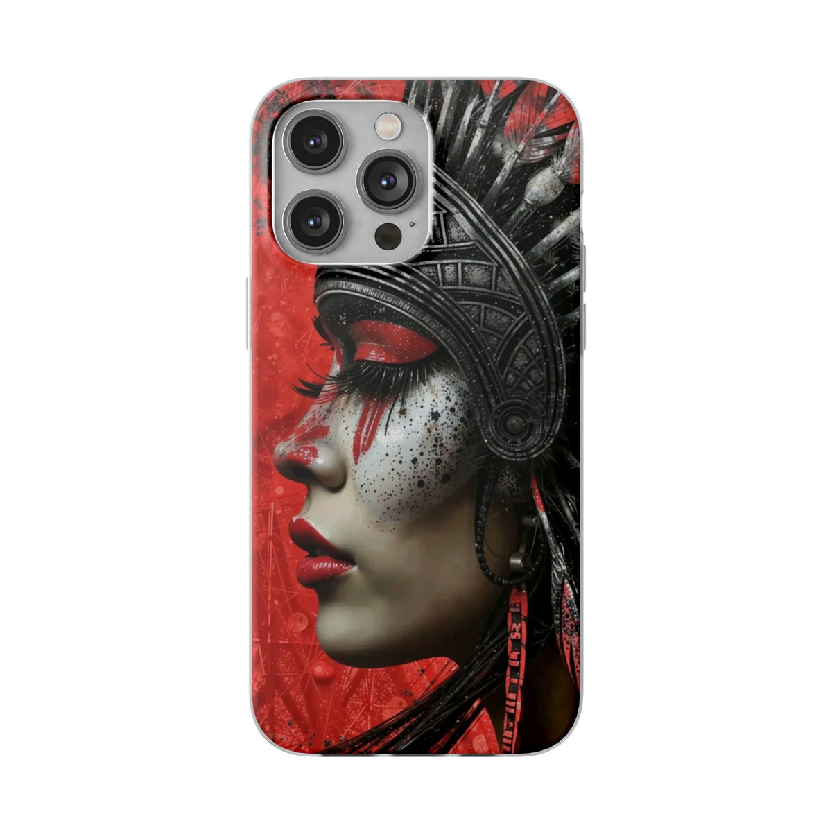 Aztec Fearless Goddess – Flexi Phone Case (iPhone & Samsung • Clear TPU • Made in USA • Personalized Option)