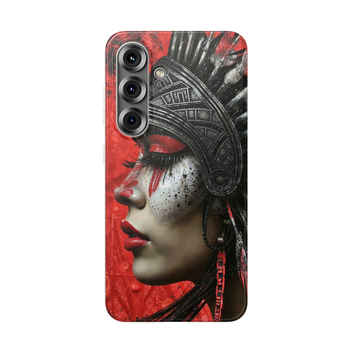 Aztec Fearless Goddess – Flexi Phone Case (iPhone & Samsung • Clear TPU • Made in USA • Personalized Option)