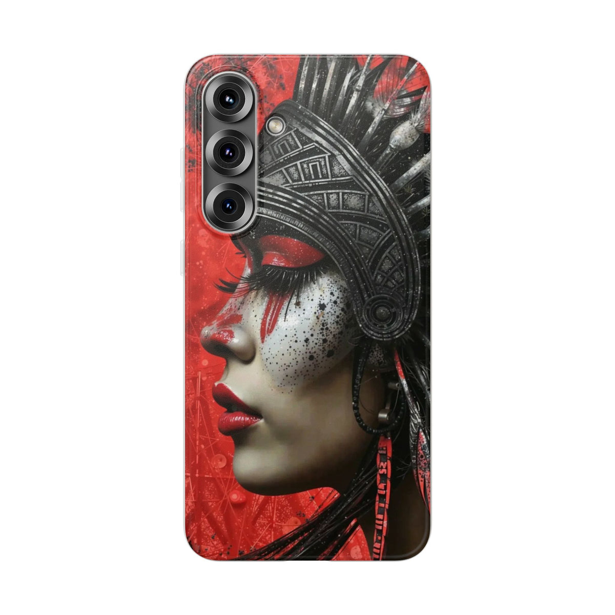 Aztec Fearless Goddess – Flexi Phone Case (iPhone & Samsung • Clear TPU • Made in USA • Personalized Option)
