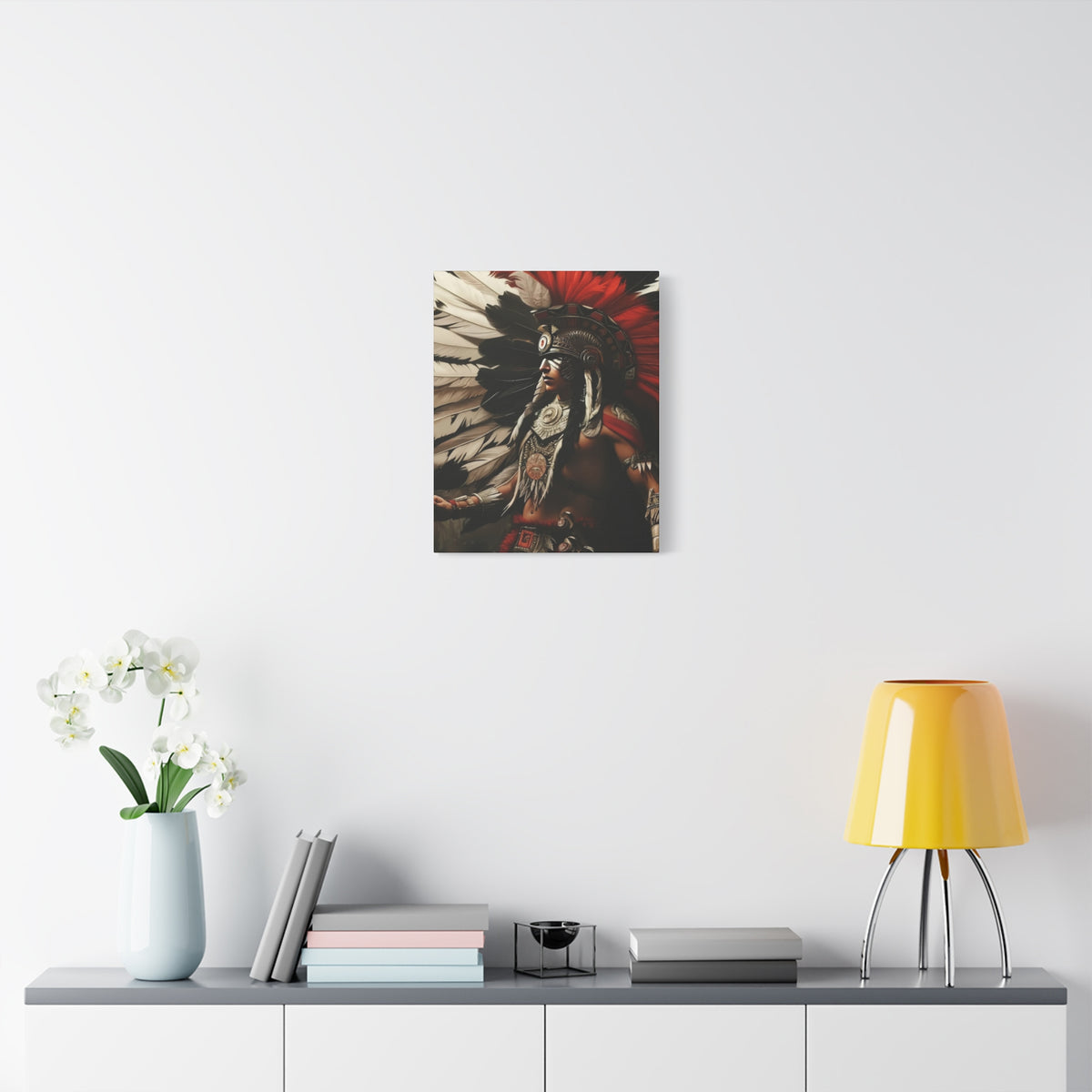 Aztec Fierce Warrior – Bold Aztec Wall Art Canvas