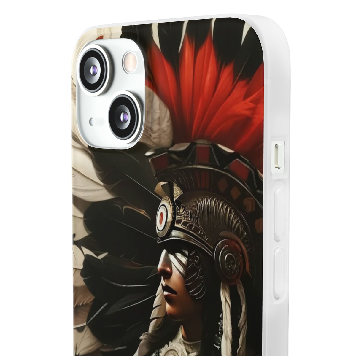Aztec Fierce Warrior – Flexi Phone Case (iPhone & Samsung • Clear TPU • Made in USA • Personalized Option)