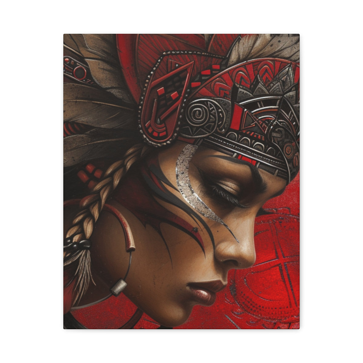 Aztec Sun Goddess β Bold Aztec Wall Art Canvas