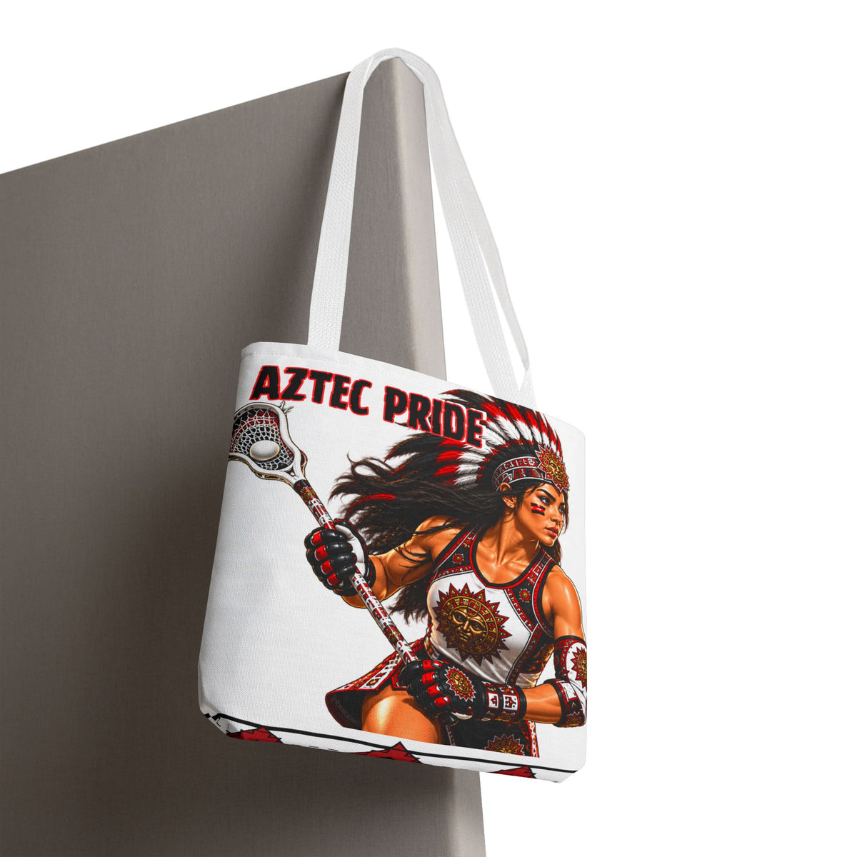 Aztec Lacrosse Female Warrior Tote Bag