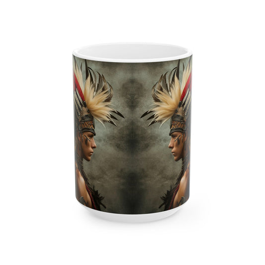 Aztec Storm Warrior – Ceramic Mug (11oz, 15oz • Dishwasher & Microwave Safe • Made in USA • Personalized Option)