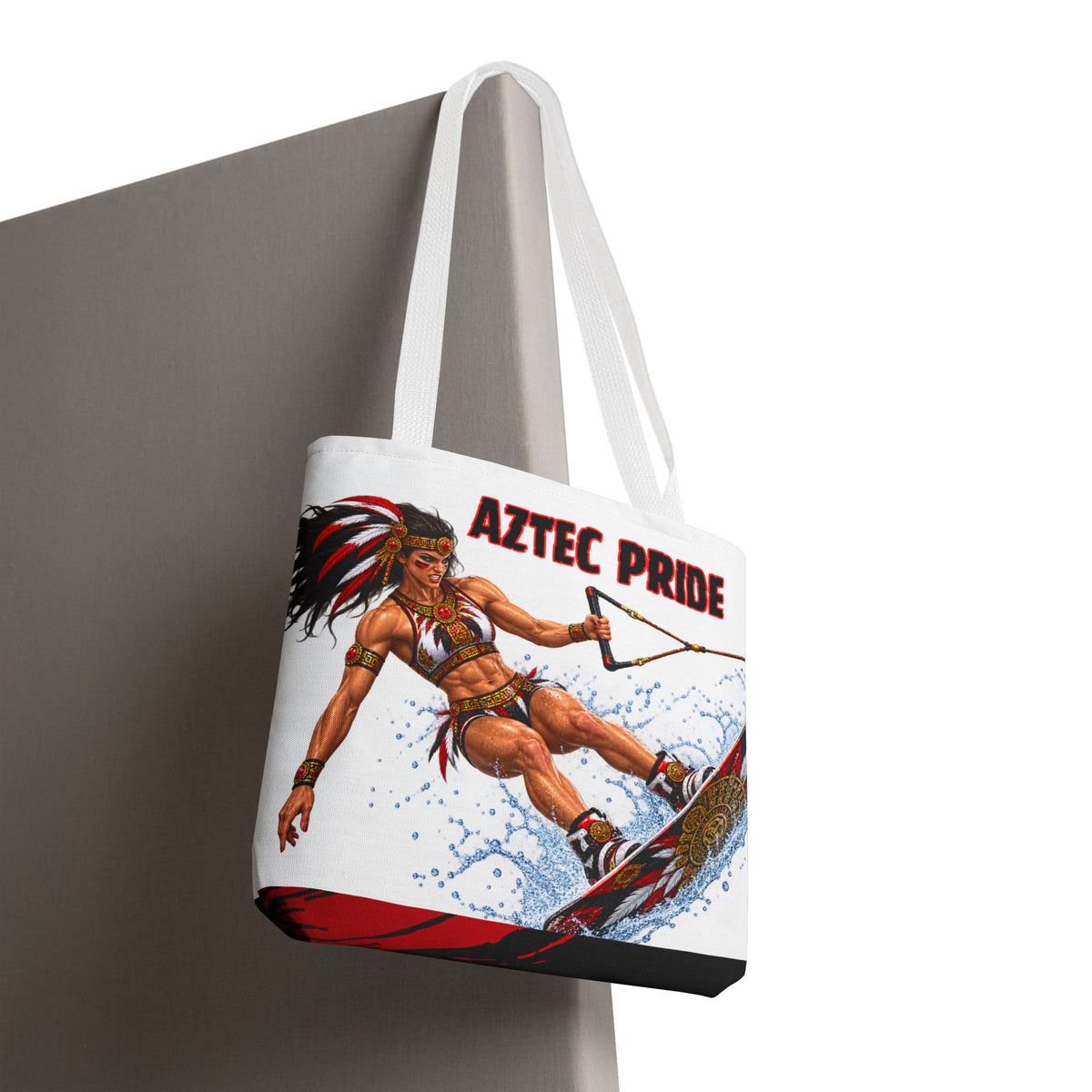 Aztec Waterski Wakeboard Savage Female Warrior Tote Bag