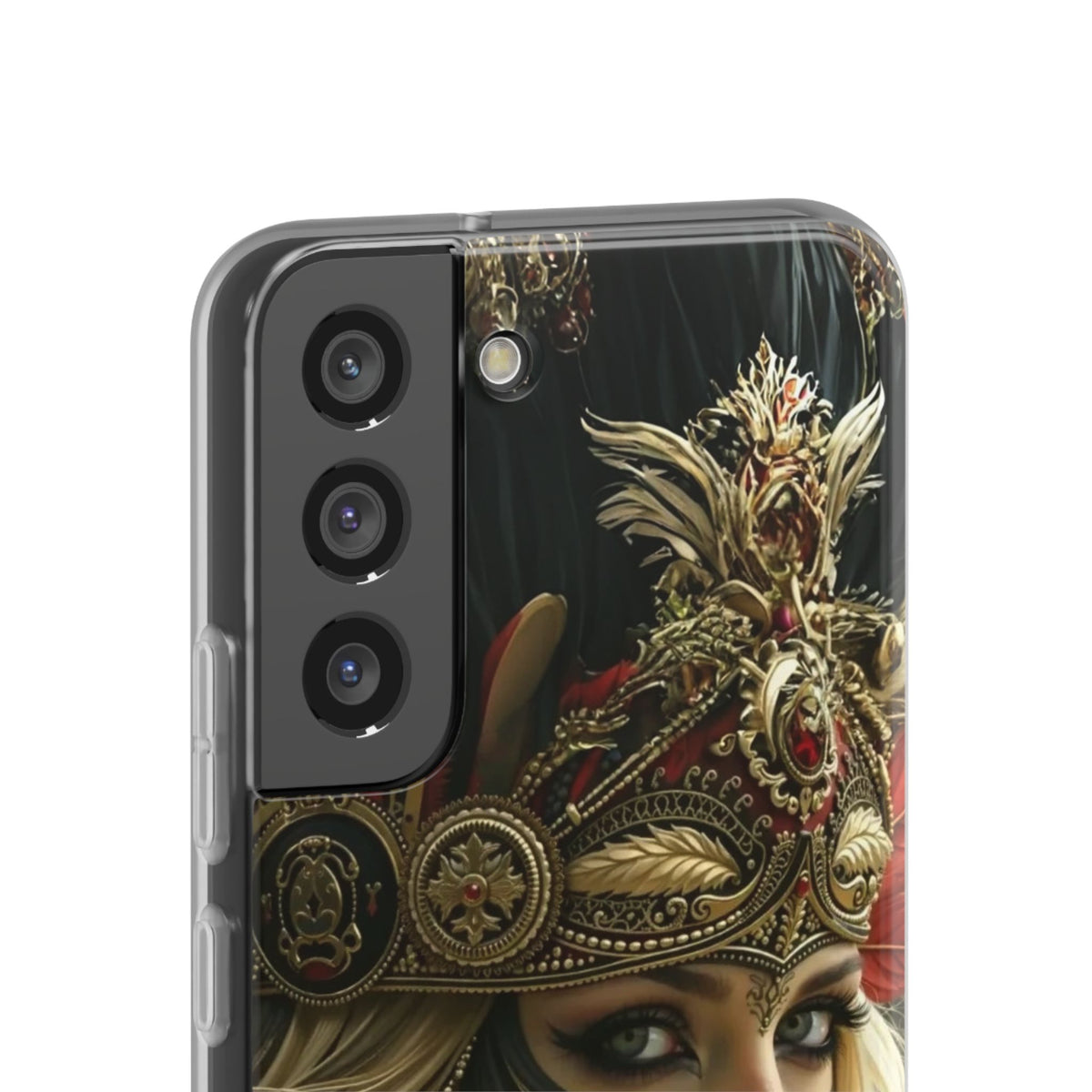 Aztec Fireheart Queen – Flexi Phone Case (iPhone & Samsung • Clear TPU • Made in USA • Personalized Option)