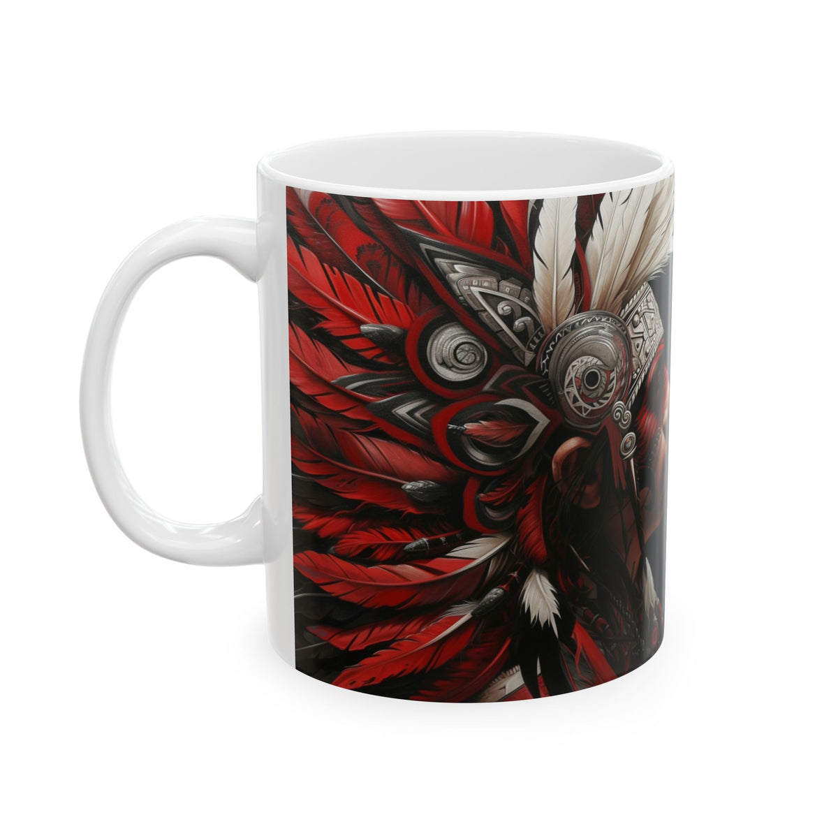 Aztec Warrior King – Ceramic Mug (11oz, 15oz • Dishwasher & Microwave Safe • Made in USA • Personalized Option)