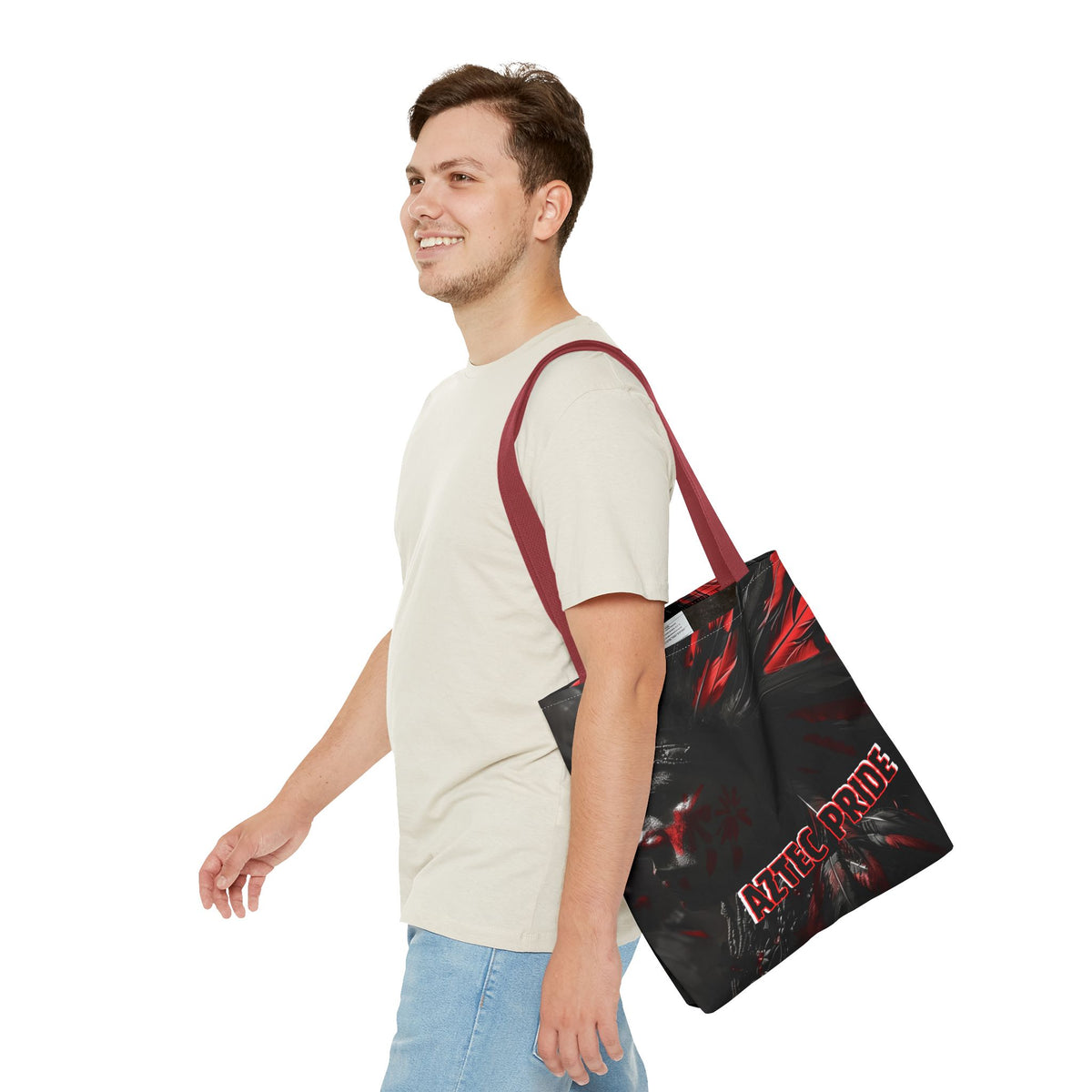 Aztec Jaguar Warrior Tote Bag – Aztec-Inspired Reusable Shopping Bag | GringoArte
