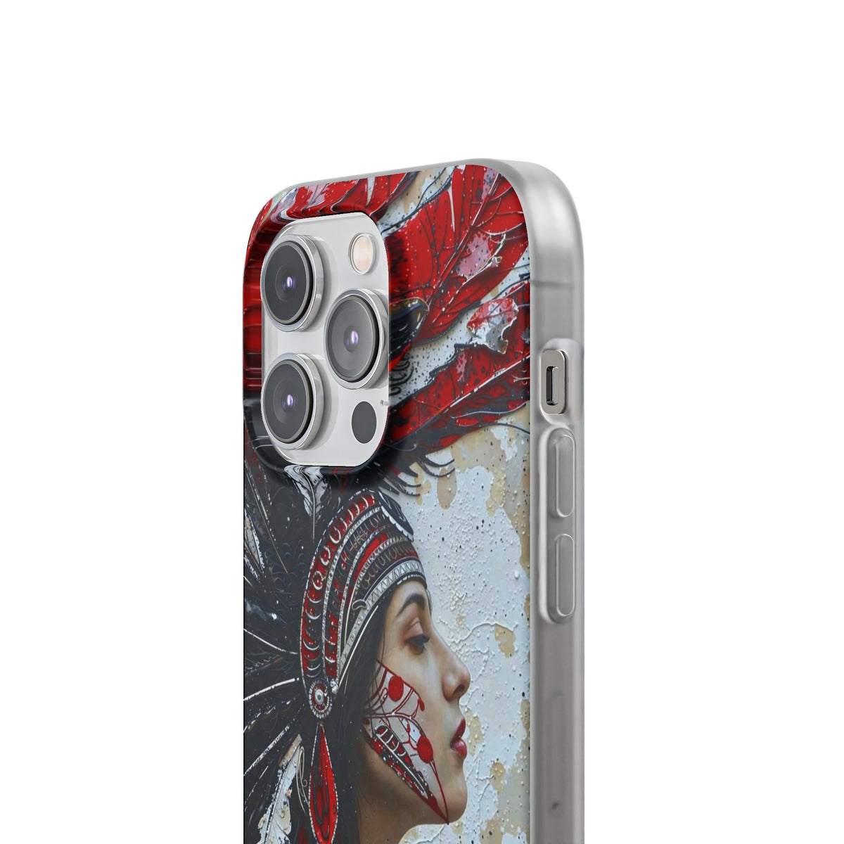 Aztec Silent Goddess – Flexi Phone Case (iPhone & Samsung • Clear TPU • Made in USA • Personalized Option)