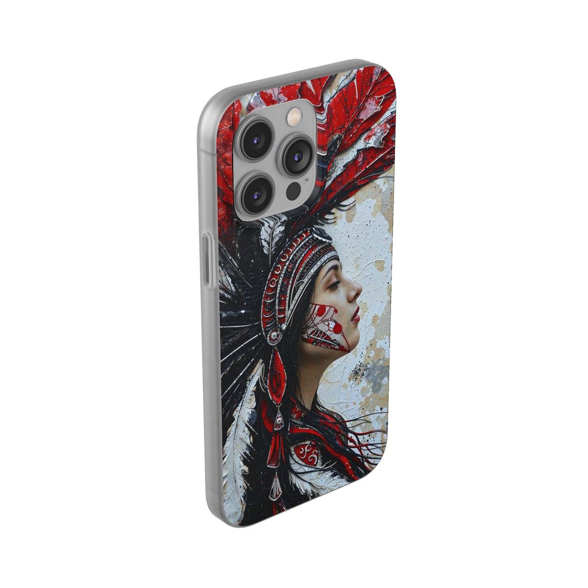 Aztec Silent Goddess – Flexi Phone Case (iPhone & Samsung • Clear TPU • Made in USA • Personalized Option)