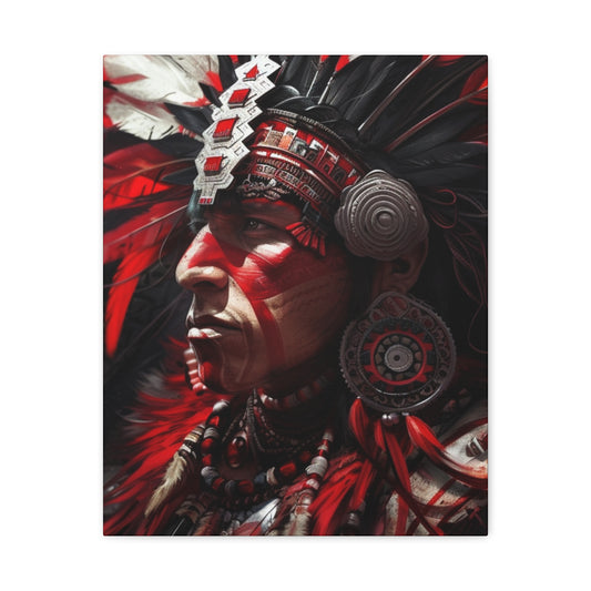 Aztec Loyal Warrior – Bold Aztec Wall Art Canvas