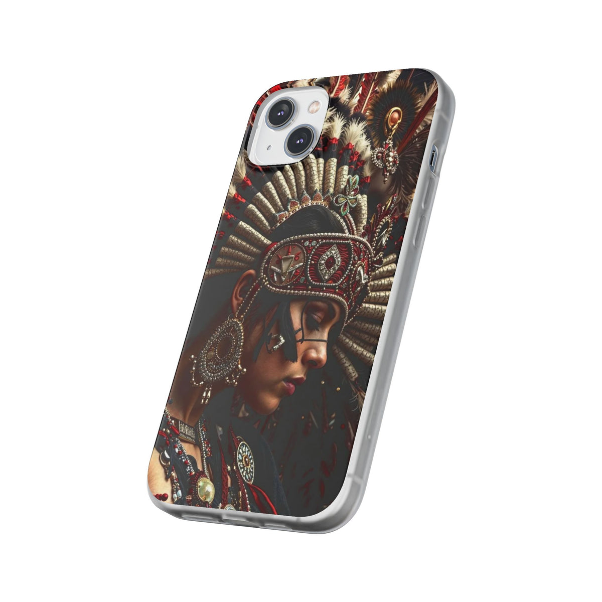 Aztec Goddess Spirit – Flexi Phone Case (iPhone & Samsung • Clear TPU • Made in USA • Personalized Option)