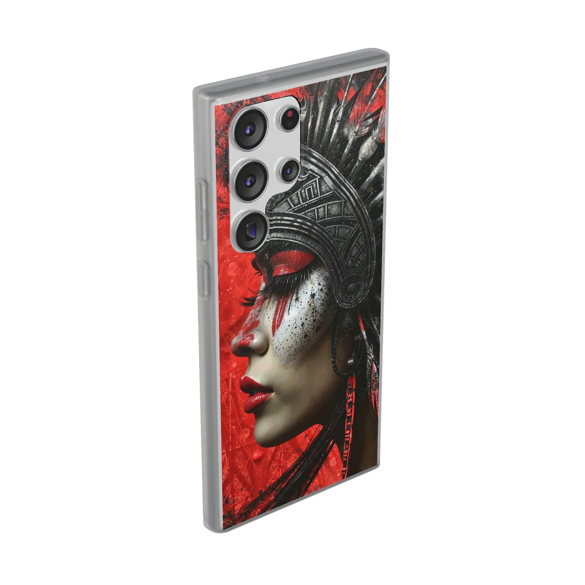 Aztec Fearless Goddess – Flexi Phone Case (iPhone & Samsung • Clear TPU • Made in USA • Personalized Option)