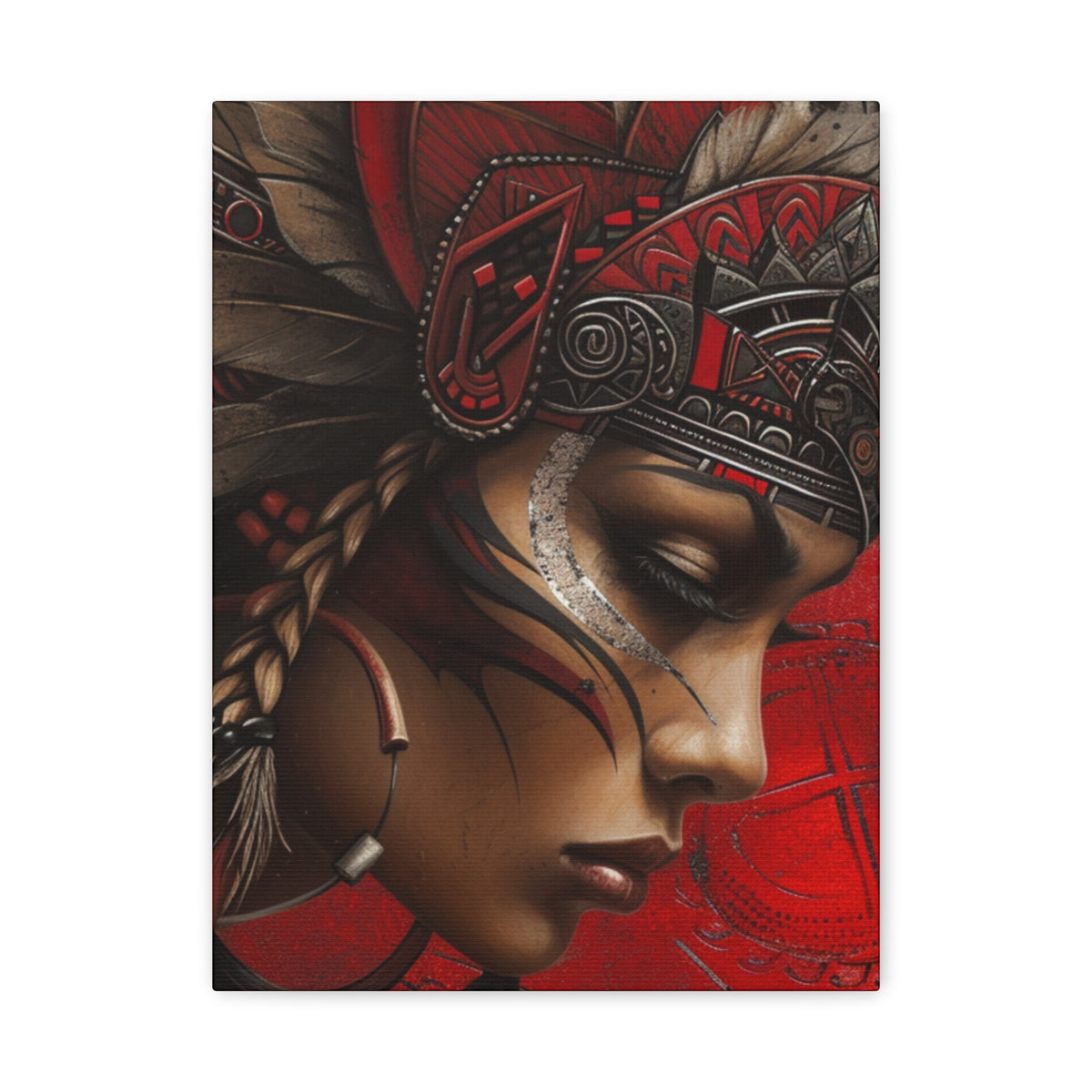 Aztec Sun Goddess β Bold Aztec Wall Art Canvas