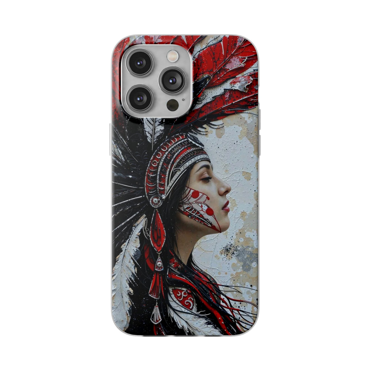 Aztec Silent Goddess – Flexi Phone Case (iPhone & Samsung • Clear TPU • Made in USA • Personalized Option)