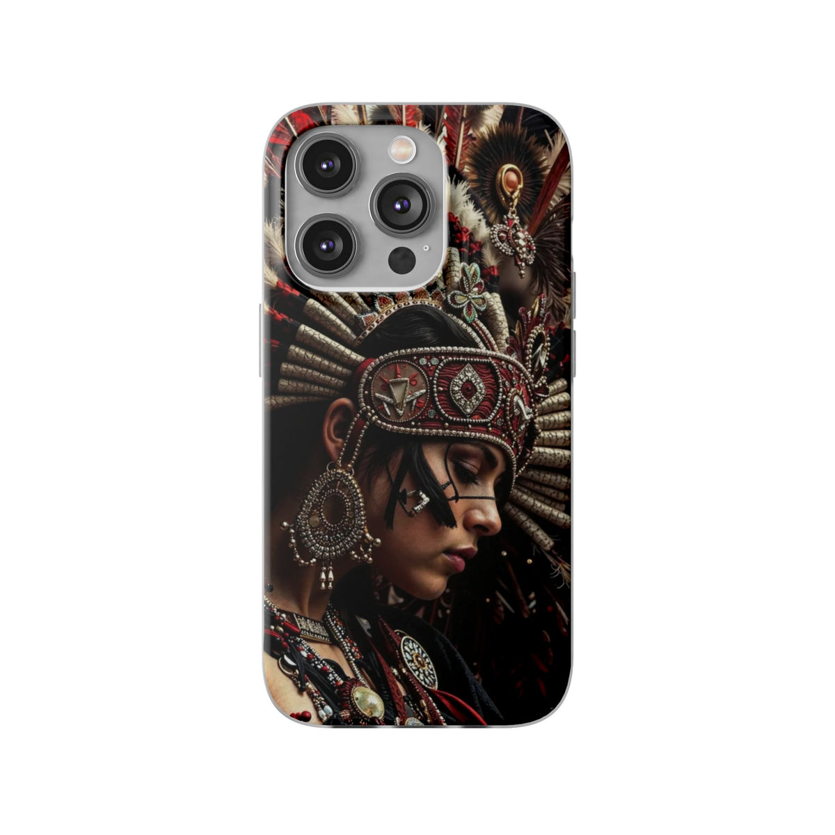 Aztec Goddess Spirit – Flexi Phone Case (iPhone & Samsung • Clear TPU • Made in USA • Personalized Option)