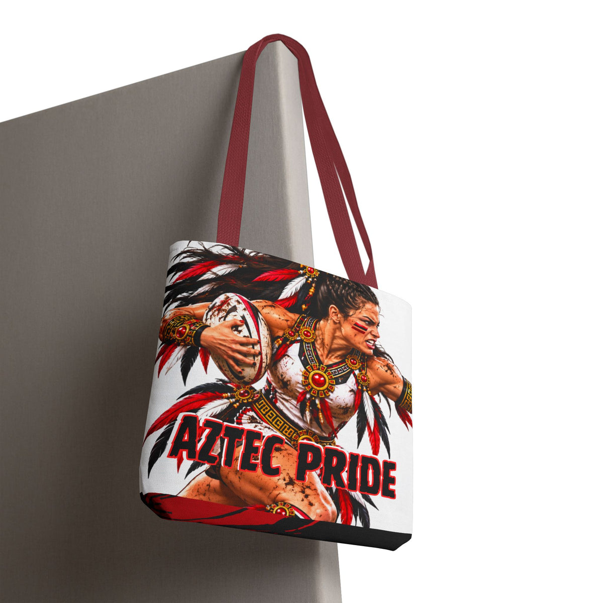 Aztec Rugby Savage Female Warrior Tote Bag