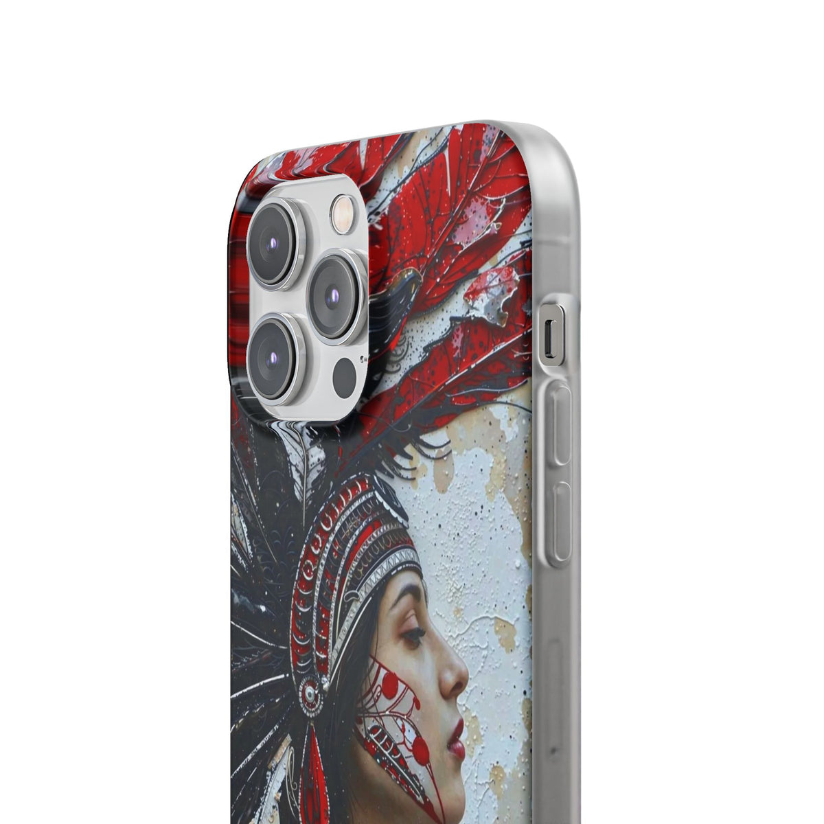 Aztec Silent Goddess – Flexi Phone Case (iPhone & Samsung • Clear TPU • Made in USA • Personalized Option)