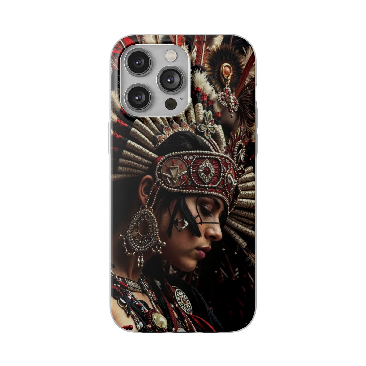 Aztec Goddess Spirit – Flexi Phone Case (iPhone & Samsung • Clear TPU • Made in USA • Personalized Option)