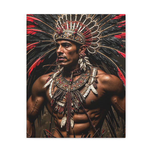 Aztec Sun Guardian – Bold Aztec Wall Art Canvas