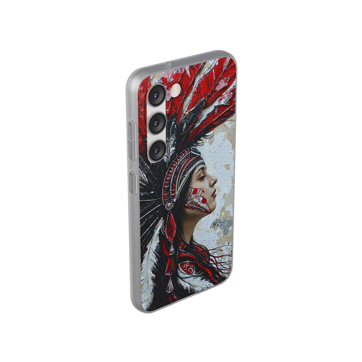 Aztec Silent Goddess – Flexi Phone Case (iPhone & Samsung • Clear TPU • Made in USA • Personalized Option)