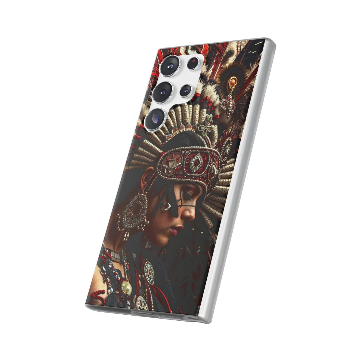 Aztec Goddess Spirit – Flexi Phone Case (iPhone & Samsung • Clear TPU • Made in USA • Personalized Option)