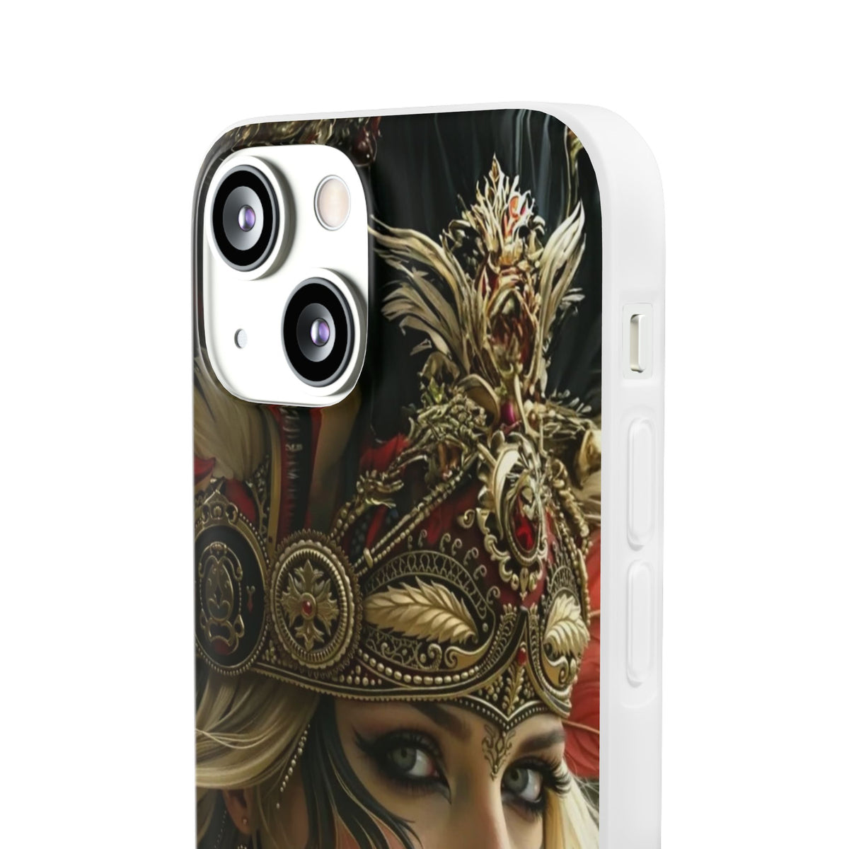 Aztec Fireheart Queen – Flexi Phone Case (iPhone & Samsung • Clear TPU • Made in USA • Personalized Option)