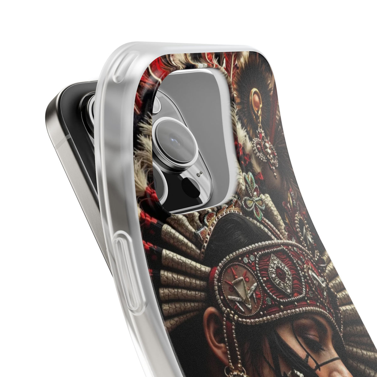 Aztec Goddess Spirit – Flexi Phone Case (iPhone & Samsung • Clear TPU • Made in USA • Personalized Option)