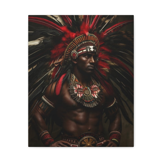 Aztec Panther Warrior – Bold Aztec Wall Art Canvas