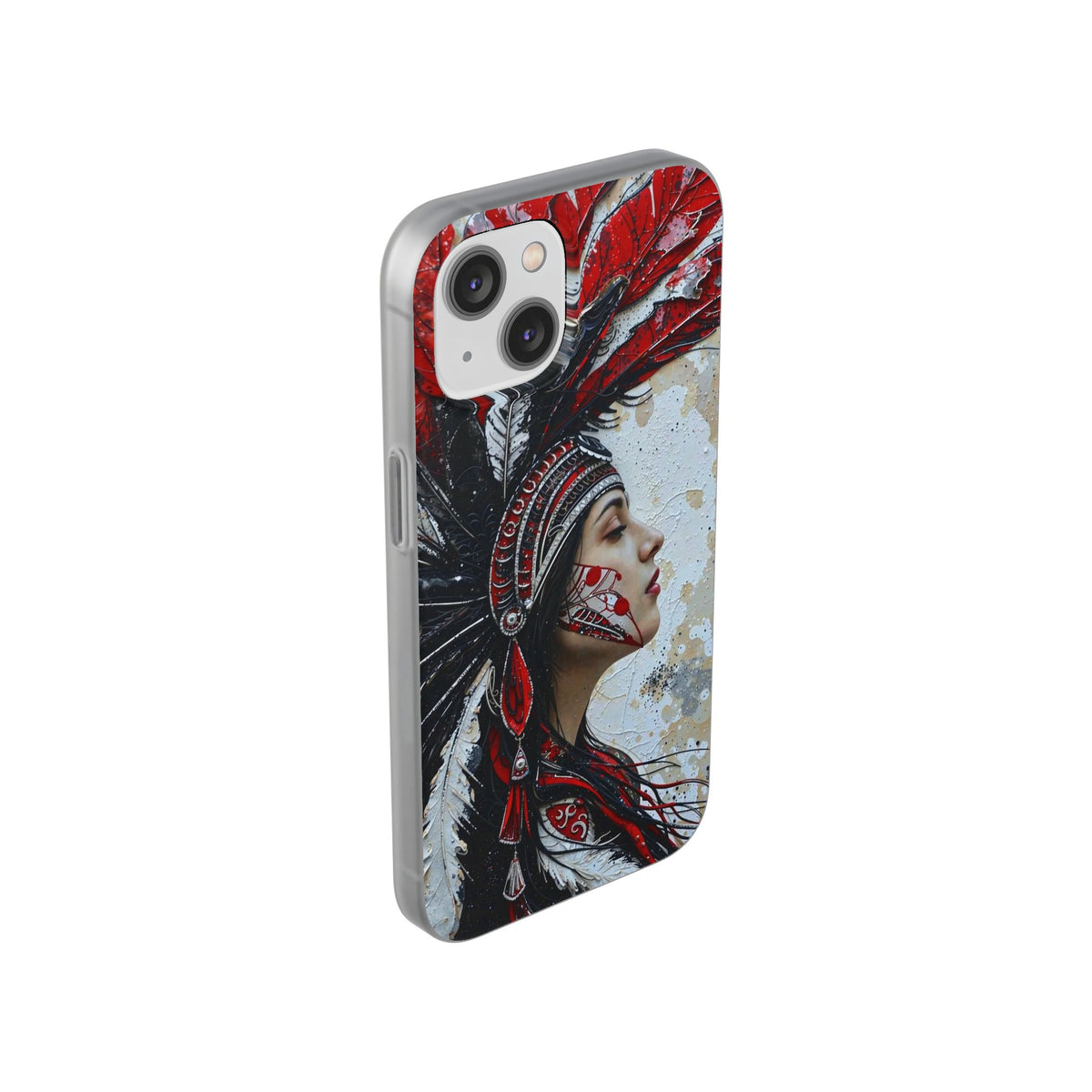 Aztec Silent Goddess – Flexi Phone Case (iPhone & Samsung • Clear TPU • Made in USA • Personalized Option)