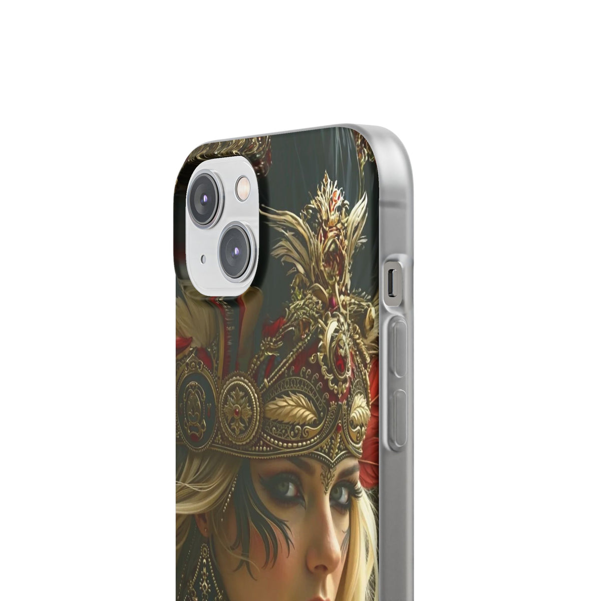 Aztec Fireheart Queen – Flexi Phone Case (iPhone & Samsung • Clear TPU • Made in USA • Personalized Option)