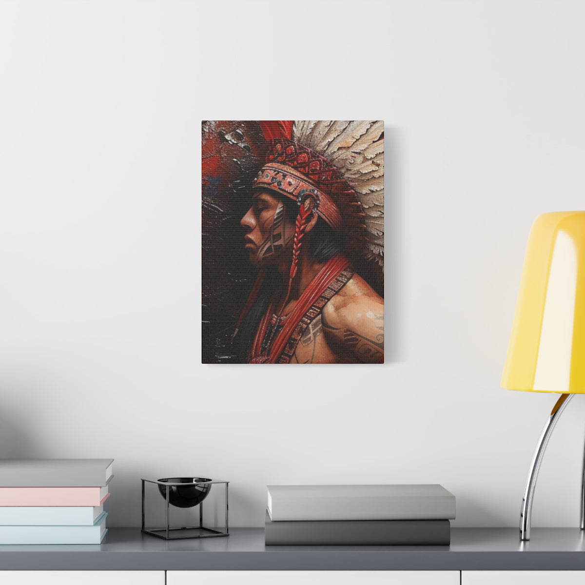 Aztec Noble Warrior – Bold Aztec Wall Art Canvas