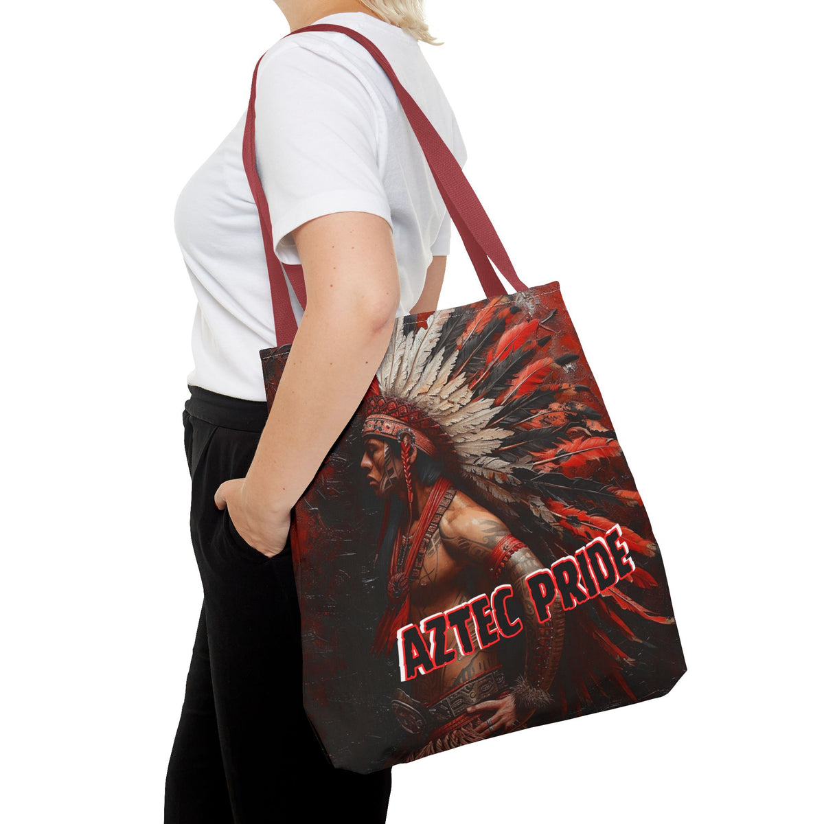 Aztec Noble Warrior Tote Bag – Aztec-Inspired Reusable Shopping Bag | GringoArte