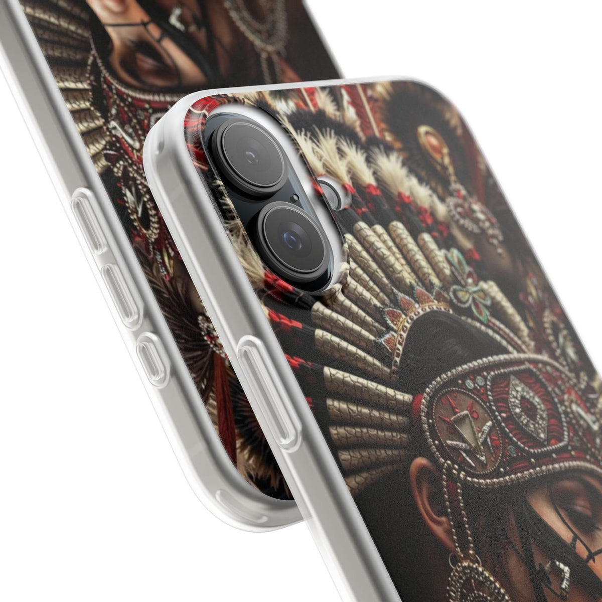 Aztec Goddess Spirit – Flexi Phone Case (iPhone & Samsung • Clear TPU • Made in USA • Personalized Option)