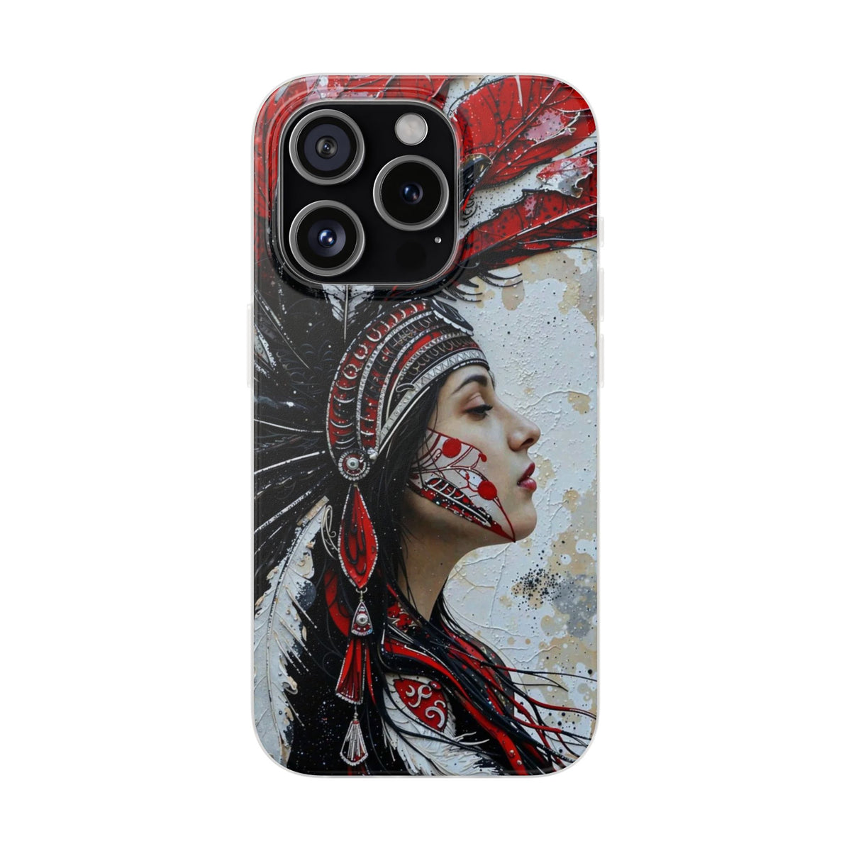 Aztec Silent Goddess – Flexi Phone Case (iPhone & Samsung • Clear TPU • Made in USA • Personalized Option)