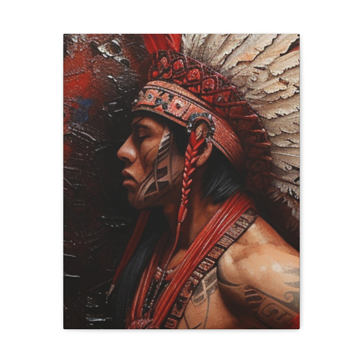 Aztec Noble Warrior – Bold Aztec Wall Art Canvas