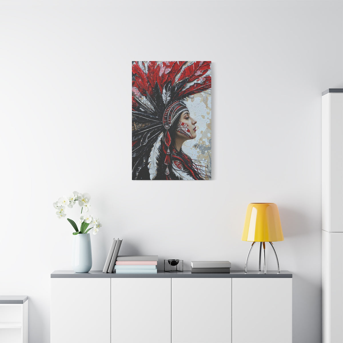 Aztec Silent Goddess – Bold Aztec Wall Art Canvas