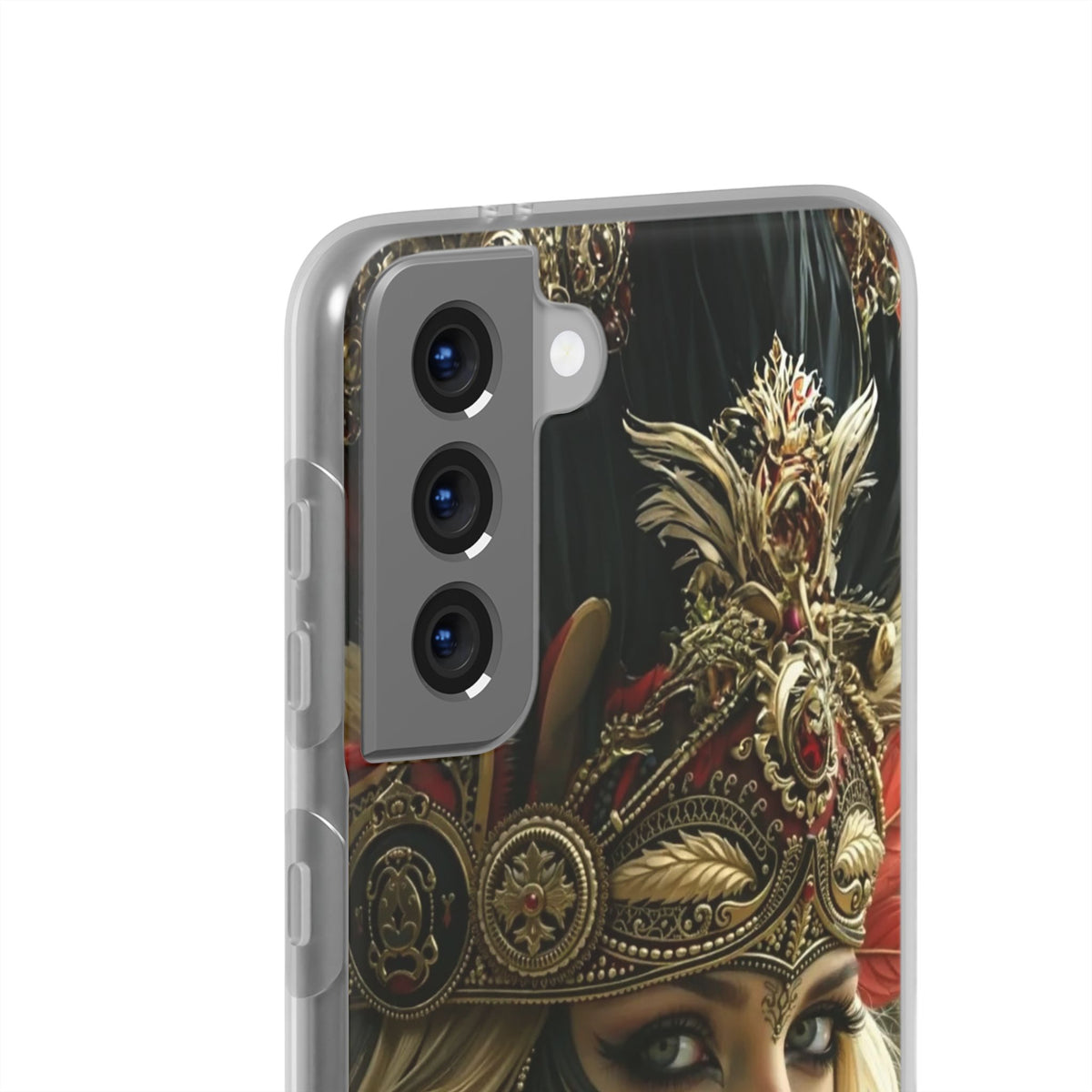 Aztec Fireheart Queen – Flexi Phone Case (iPhone & Samsung • Clear TPU • Made in USA • Personalized Option)