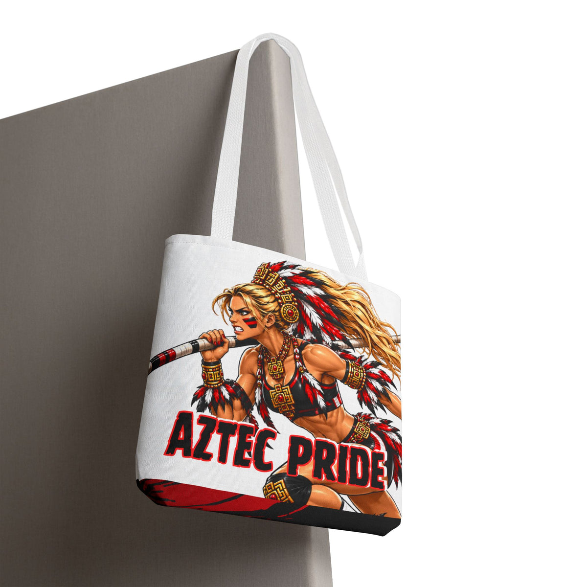 Aztec Pole Vault Savage Warrior Tote Bag